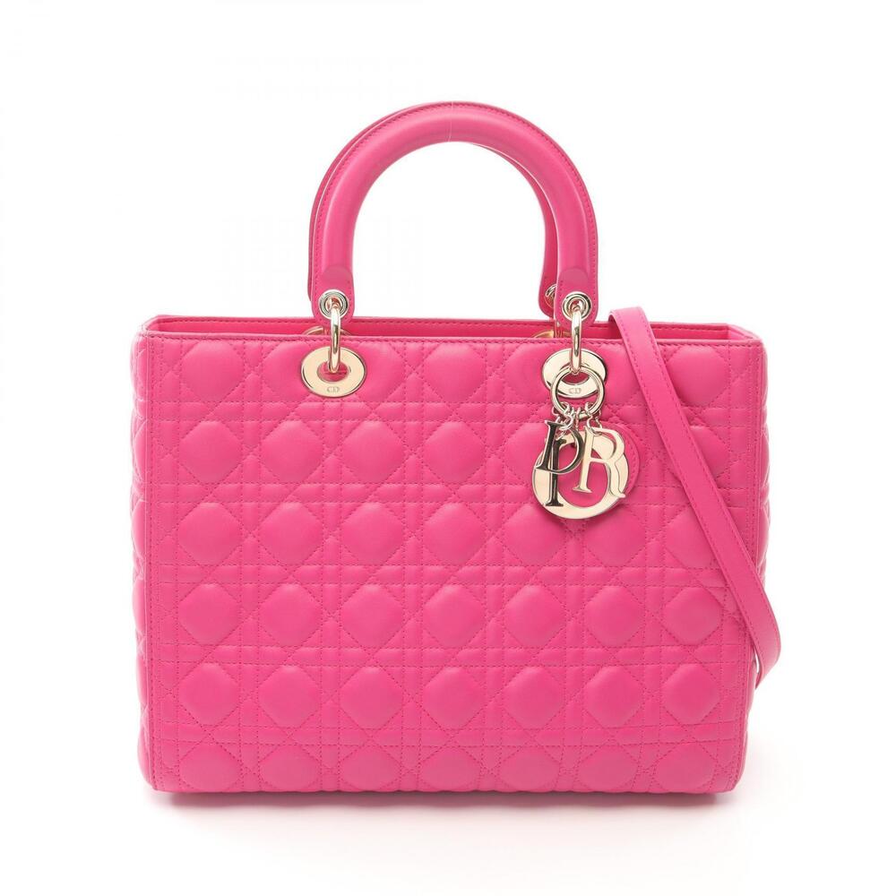 Dior Lady Handbag Leather Pink